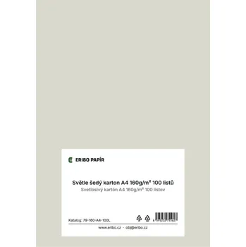 Karton Barevný karton - A4 / 160 g / světle šedá 67933
