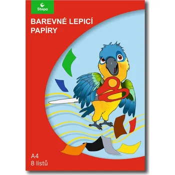 Barevný papír Stepa Barevné papíry A4 - lepicí 8 listů 67273