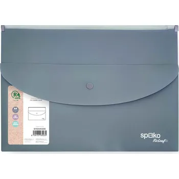Spoko Spisové desky se zipemSpoko ReLeaf Soft touch - A4+ / šedomodrá 502499