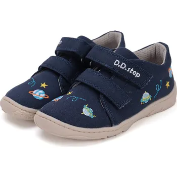 Chlapecká obuv DDstep Barefoot plátěné tenisky D.D.step C077-51663A Royal Blue Velikost: 29