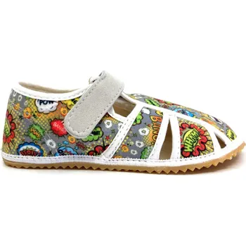 Chlapecká obuv Jonap barefoot bačkůrky HOME New šedá komiks Velikost: 24