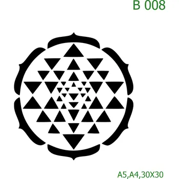 Plastová šablona pro malování - Mandaly a dortovky - Mandala (B008) - A4 , Lepící fólie