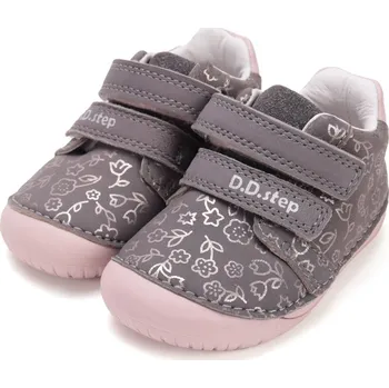 Dívčí obuv DDstep Kožené barefoot boty D.D.step S070-52724B Dark Grey Velikost: 25