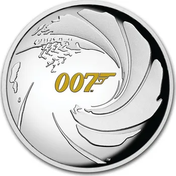 Stříbrná mince 1 Oz James Bond 007 (2021) Zlaceno