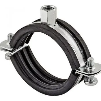 Koňařík Dvoušroubová objímka 204 - 210 mm, M8 / M10, s tlumící vložkou, pozinkovaná | cena za ks