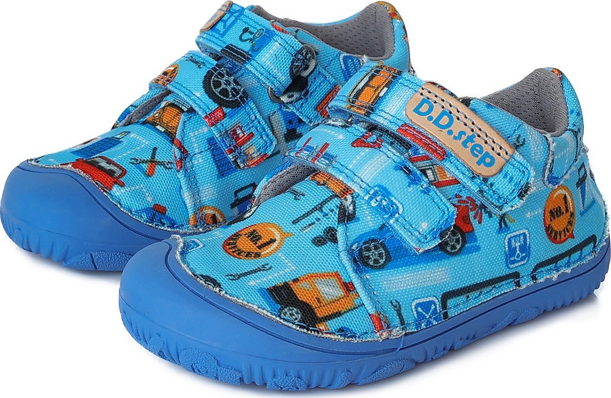 DDstep Barefoot plátěné tenisky D.D.step C073-180A Sky Blue Velikost: 20