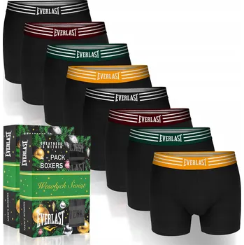 Boxerky Everlast Pánské boxerky 8 kusů Sada Bavlna Černé Barva Guma Retro XXL
