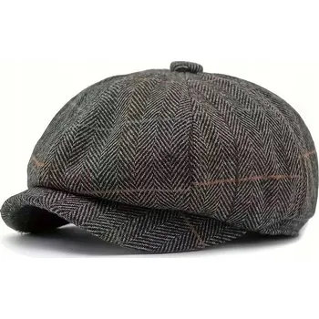Čepice Vlněná čepice Peaky Blinders SHELBY čepice Elegantní kostkovaná 56-59 cm