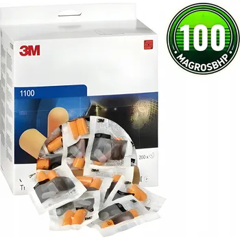 Špunty do uší 3M 1100 Vložky 100 párů ORIGINÁL + Samolepka MAGROS