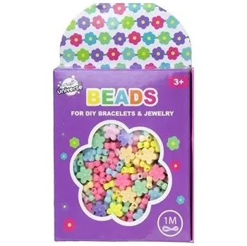 Dětské navlékací korálky Rappa Sada korálků - kytičky + 1 metr provázek