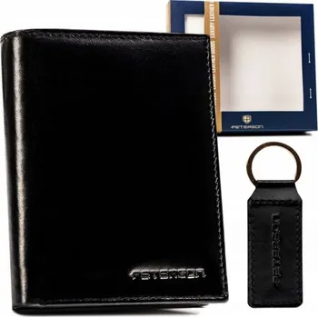 Peněženka Peterson pánská peněženka z pravé kůže černá - muž