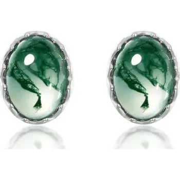 Náušnice Majya Stříbrné náušnice QUIET s mechovým achátem Ag/; ≤1,22 g 11810