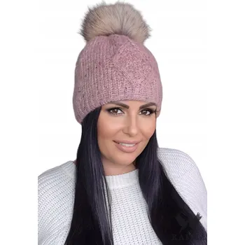 Podprsenka Růžová dámská ČEPICE s bambulí ECO, zateplená FLEECEM, polský výrobce Kamea CYRENA