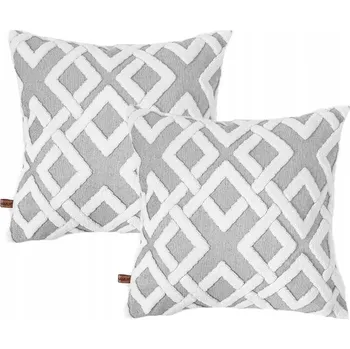 Povlak na dekorativní polštářek Dekorační povlak na polštář šedý, boho styl, 45x45 cm, 2 ks