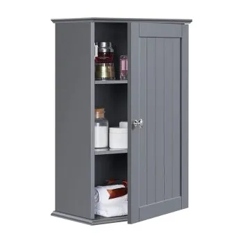 Koupelnový nábytek Nástěnná koupelnová skříňka 591745 dark gray, 35 x 20,7 x 55 cm - B YAHEETECH