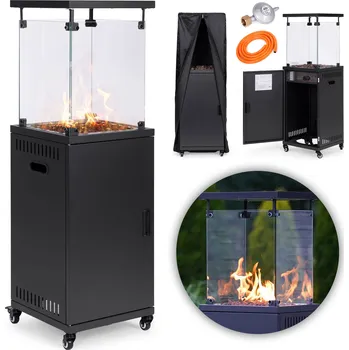 ohřívač rukou MultiGarden Plynový skleněný ohřívač na zahradu terasu, redukční ventil, lávové kameny 13 kW