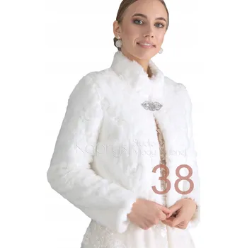Bolerko Svatební bolerko, imitace kožíšek , přehoz štóla, bílé, velikost 38