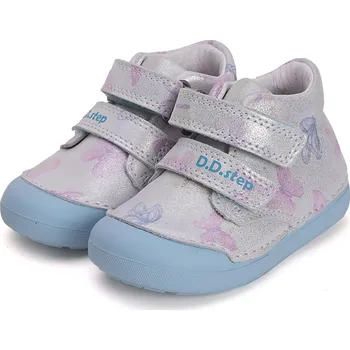 Dívčí polobotky DDstep Kožené boty D.D.step S066-51151B Silver Velikost: 22
