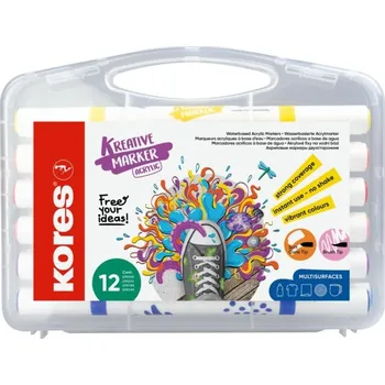 Kancelář Kores Akrylový popisovač Kreative Marker 2v1 - sada 12 barev 590252