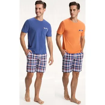 Pánské pyžamo LUNA PÁNSKÉ PYŽAMO 723/1 ORANŽOVÉ XXL