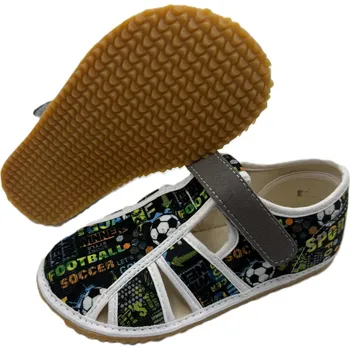 Chlapecká obuv Jonap barefoot bačkůrky HOME New černý fotbal Velikost: 26