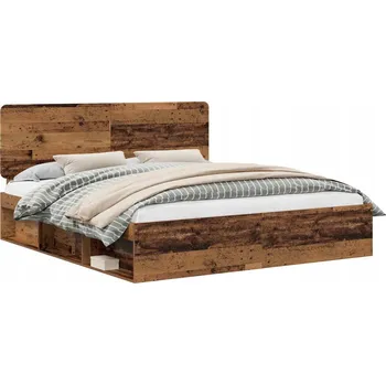 Postel Rám postele Staré dřevo 200 x 200 cm Masivní borové dřevo