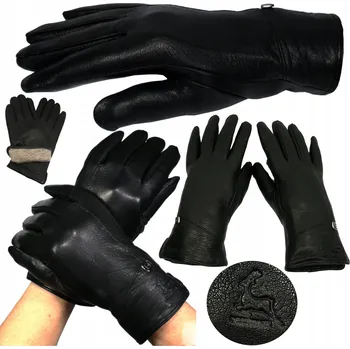 Rukavice Kožené rukavice dámské černé zateplené z jelení kůže velikost S