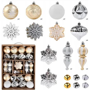 Vánoční dekorace Zestaw Bombek Choinkowych Vánoční Baňky třpytivých ozdob, 40 Kusů Stříbro