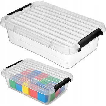 Úložný box Plastová nádoba 3,1 l s víkem, uzavíratelný úložný box