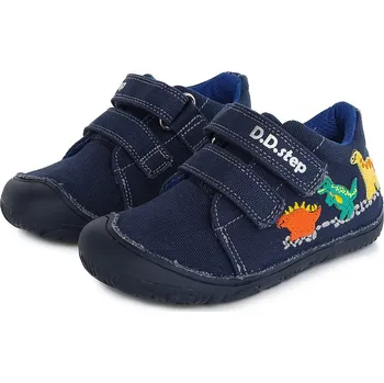 Chlapecká obuv DDstep Barefoot plátěné tenisky D.D.step C073-376 Royal Blue Velikost: 20