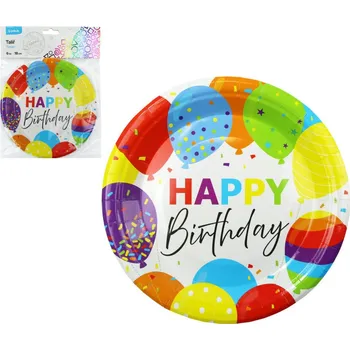 Talíř Luma Papírový talíř Happy Birthday / 18cm / 6ks 279078