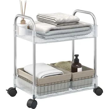 Úložný vozík 2-patrový průhledný 37x28x43,5 cm Akryl