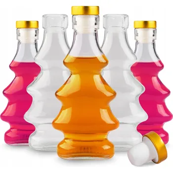 Vánoční dekorace 5x Láhev STROMEČEK 100 ml skleněná vánoční nádoba na DÁREK VÁNOCE