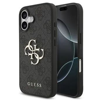 Guess PU 4G Metal Logo Zadní Kryt pro iPhone 17 Grey