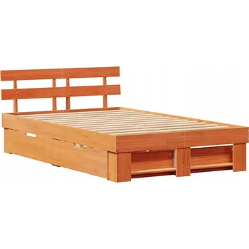 Postel Rámeček postele Voskový Bronz 120 x 190 cm Masivní borovicové dřevo