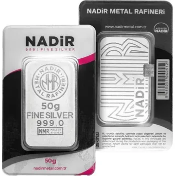 Stříbrný slitek 50 g Nadir Metal Rafineri