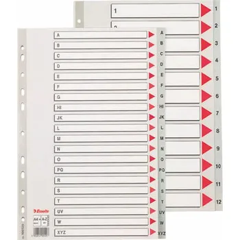 ESSELTE Rozdružovač A4 plastový Esselte Maxi - šedý / A - Z 404277