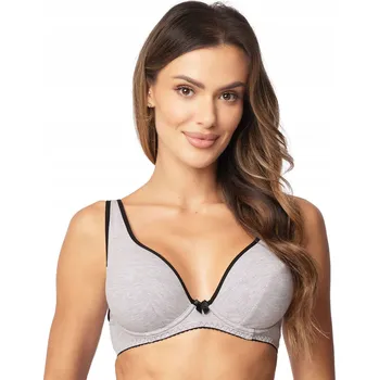Dámské spodní prádlo Vivisence 1077 šedo-černá 75C Měkká podprsenka SOFT