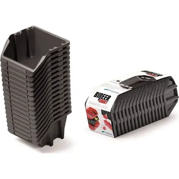 Prosperplast Set úložných boxů 16 ks BINEER SHORT SET 234x77x92 mm - barva: černá