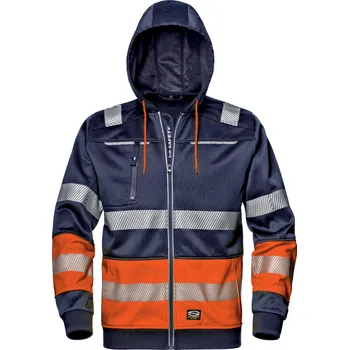 Pánská mikina SIR Contrast černá pánská reflexní mikina nejen do práce 3XL