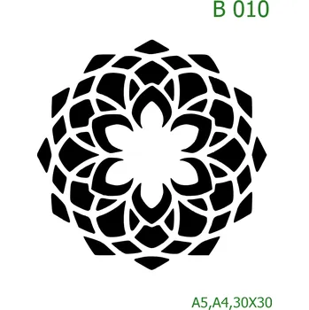 Plastová šablona pro malování - Mandaly a dortovky - Mandala (B010) - A5 , Nelepící folie