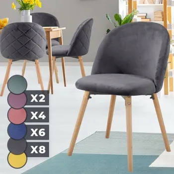 Jídelní židle MIADOMODO Sada jídelních židlí, tmavě šedá, 4 ks
