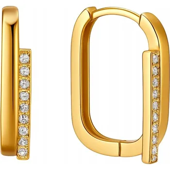 Náušnice Elegantní dámské pozlacené Náušnice ze stříbro 925 s anglickým zapínáním