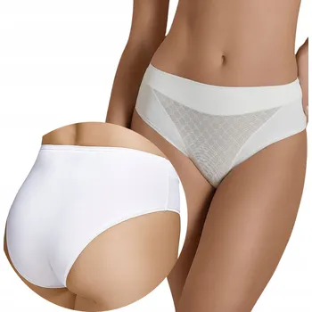 Kalhotky Dámské kalhotky Kalhotky s vysokým pasem Mikrovlákno Hladké Zadní část Selene Bílá 3XL