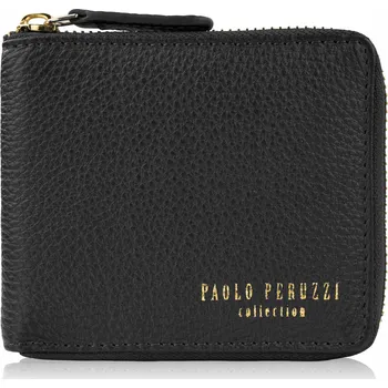 Peněženka Dámská kožená peněženka malá černá horizontální s RFID Paolo Peruzzi KV-04-BL