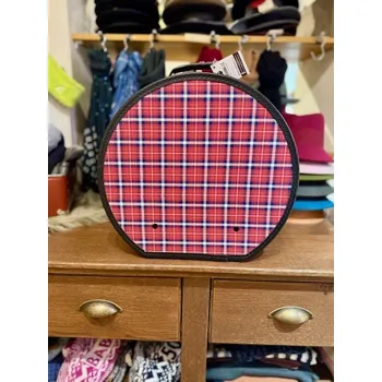 Kloboukovka 40 cm - krabice na klobouky - VÍNOVÁ S ČERNÝM LEMEM