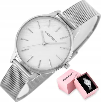 Hodinky Perfect dámské hodinky TALIA mesh stříbrné na síťce + BOX