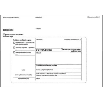 Obálka Krpa Obálky B6 s doručenkou, vytrhovací okénko - bílá / 1000 ks 33546