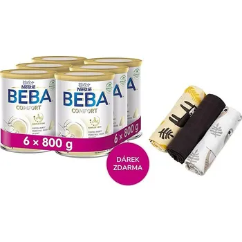 Kojenecká výživa BEBA COMFORT 4 5HMO (6× 800 g) + T-TOMI látkové pleny