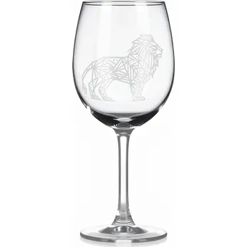 Sklenice Sklenice na víno s geometrickými motivy zvířat – lev (celý)